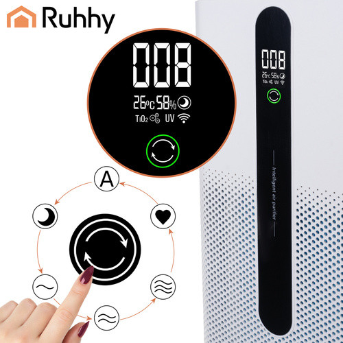 Purificator de aer cu filtru HEPA H12, 35 W, Wifi, 370 m3/h, control telefon, senzor temperatura/umiditate - imagine 14